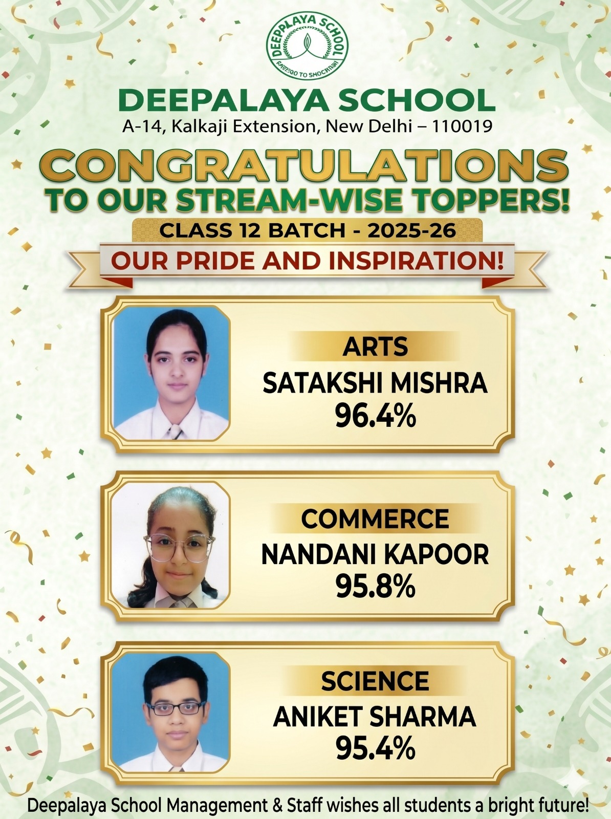 Deepalaya School - 12 Board Result